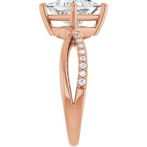10K Rose Gold 7x7 mm Square Ring Mounting – image 7