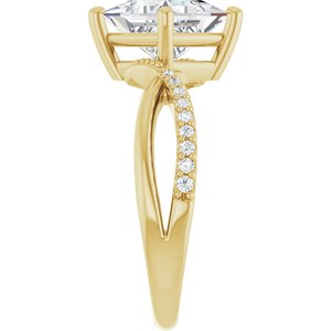 14K Yellow Gold 7x7 mm Square Ring Mounting – image 7