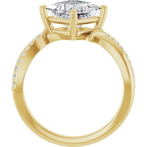 10K Yellow Gold 7x7 mm Square Ring Mounting – image 3