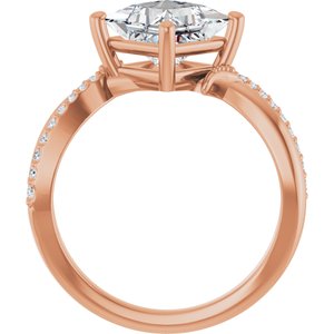 18K Rose Gold 7x7 mm Square Ring Mounting – image 3