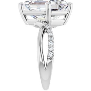 Sterling Silver 12x10 mm Emerald Ring Mounting – image 7