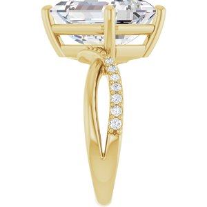 14K Yellow Gold 12x10 mm Emerald Ring Mounting – image 7