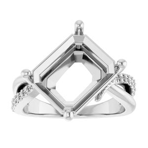 Platinum 12x10 mm Emerald Ring Mounting – image 6