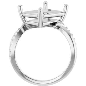 Sterling Silver 12x10 mm Emerald Ring Mounting – image 4