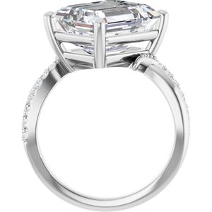 Platinum 12x10 mm Emerald Ring Mounting – image 3