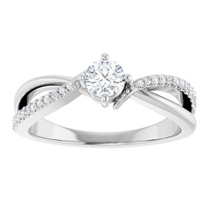 Platinum 4.1 mm Round 1/10 CTW Lab-Grown Diamond Semi-Set Ring – image 5