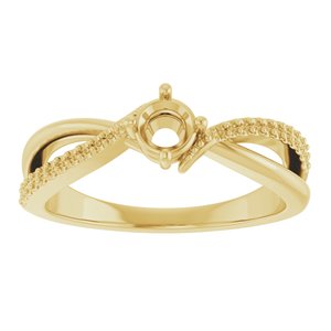 14K Yellow Gold 4.1 mm Round Ring Mounting – image 6