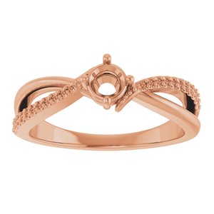 18K Rose Gold 4.1 mm Round Ring Mounting – image 6