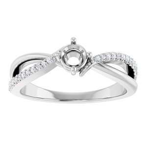 Sterling Silver 4.1 mm Round .08 CTW Natural Diamond Semi-Set Ring – image 6