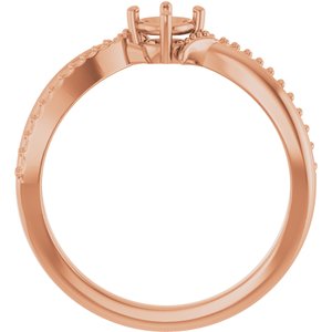 18K Rose Gold 4.1 mm Round Ring Mounting – image 4