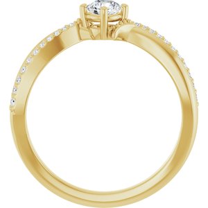 14K Yellow Gold 4.1 mm Round .08 CTW Natural Diamond Semi-Set Ring – image 3