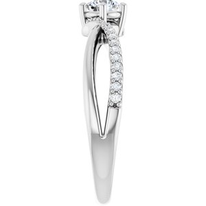 Platinum 4.1 mm Round .08 CTW Natural Diamond Semi-Set Ring – image 7