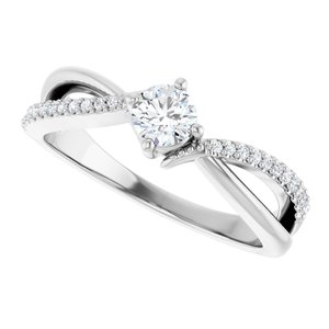 Platinum 4.1 mm Round 1/10 CTW Lab-Grown Diamond Semi-Set Ring – image 8