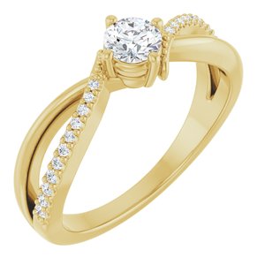 10K Yellow Gold 4.1 mm Round Ring Mounting