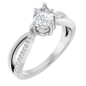 Continuum Sterling Silver 7x5 mm Pear Ring Mounting