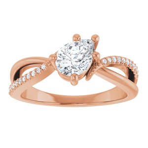 18K Rose Gold 7x5 mm Pear Ring Mounting – image 5