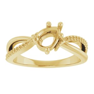 14K Yellow Gold 7x5 mm Pear Ring Mounting – image 6
