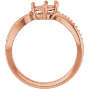 14K Rose Gold 7x5 mm Pear Ring Mounting – image 4