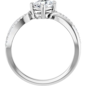 18K White Gold 7x5 mm Pear Ring Mounting – image 3