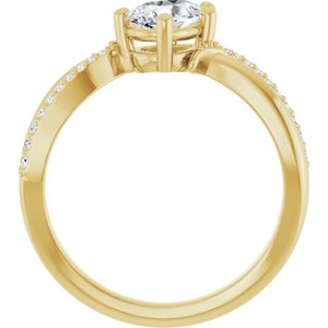 14K Yellow Gold 7x5 mm Pear Ring Mounting – image 3