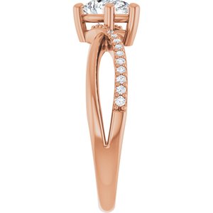 18K Rose Gold 7x5 mm Pear Ring Mounting – image 7
