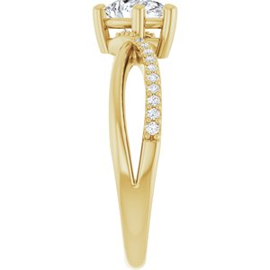 14K Yellow Gold 7x5 mm Pear Ring Mounting – image 7