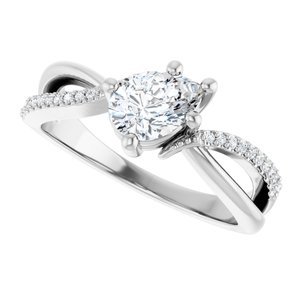 18K White Gold 7x5 mm Pear Ring Mounting – image 8