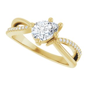 14K Yellow Gold 7x5 mm Pear Ring Mounting – image 8