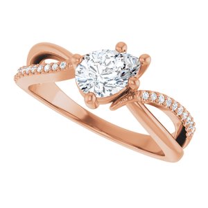 18K Rose Gold 7x5 mm Pear Ring Mounting – image 8