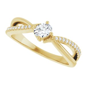 18K Yellow Gold 4.5x3.5 mm Oval Ring Mounting – image 8