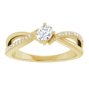 14K Yellow Gold 4.5x3.5 mm Oval Ring Mounting – image 5