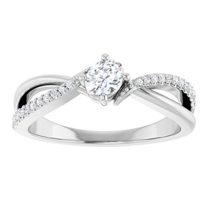 18K White Gold 4.5x3.5 mm Oval Ring Mounting – image 5