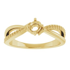 14K Yellow Gold 4.5x3.5 mm Oval Ring Mounting – image 6