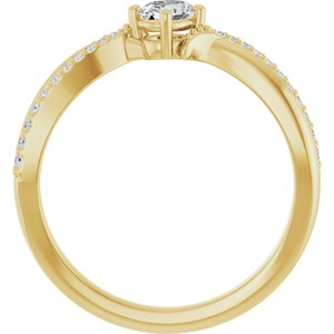 14K Yellow Gold 4.5x3.5 mm Oval Ring Mounting – image 3