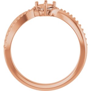 14K Rose Gold 4.5x3.5 mm Oval Ring Mounting – image 4