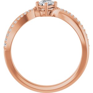 10K Rose Gold 4.5x3.5 mm Oval Ring Mounting – image 3