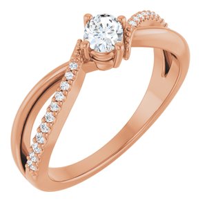 10K Rose Gold 4.5x3.5 mm Oval Ring Mounting