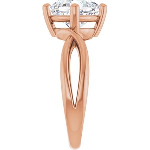18K Rose Gold 8x8 mm Cushion Ring Mounting – image 7