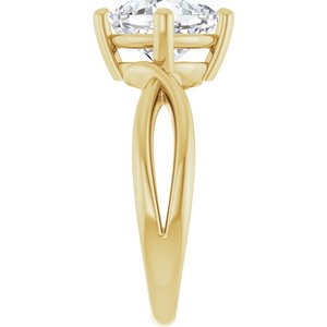 18K Yellow Gold 8x8 mm Cushion Ring Mounting – image 7