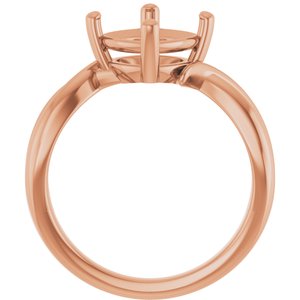 10K Rose Gold 8x8 mm Cushion Ring Mounting – image 4