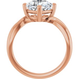 10K Rose Gold 8x8 mm Cushion Ring Mounting – image 3