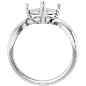 14K White Gold 8x8 mm Cushion Ring Mounting – image 4