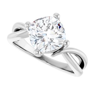 14K White Gold 8x8 mm Cushion Ring Mounting – image 8