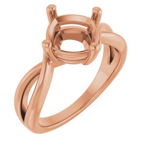 10K Rose Gold 8x8 mm Cushion Ring Mounting – image 2