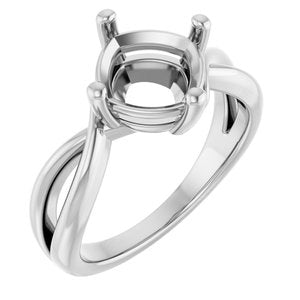 Continuum Sterling Silver 8x8 mm Cushion Ring Mounting – image 2