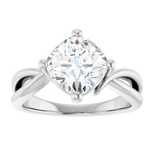 Sterling Silver 8x8 mm Cushion Ring Mounting – image 5
