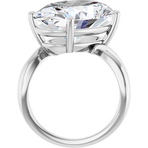 14K X1 White Gold 18x13 mm Oval Ring Mounting – image 3