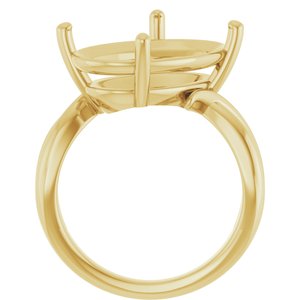 10K Yellow Gold 18x13 mm Oval Ring Mounting – image 4