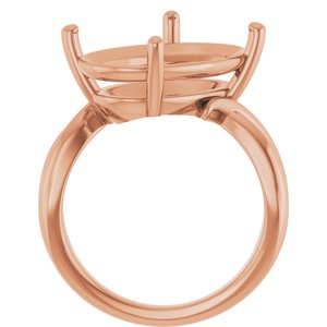 10K Rose Gold 18x13 mm Oval Ring Mounting – image 4