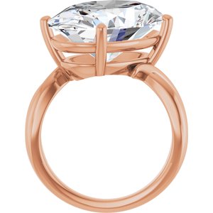 18K Rose Gold 18x13 mm Oval Ring Mounting – image 3